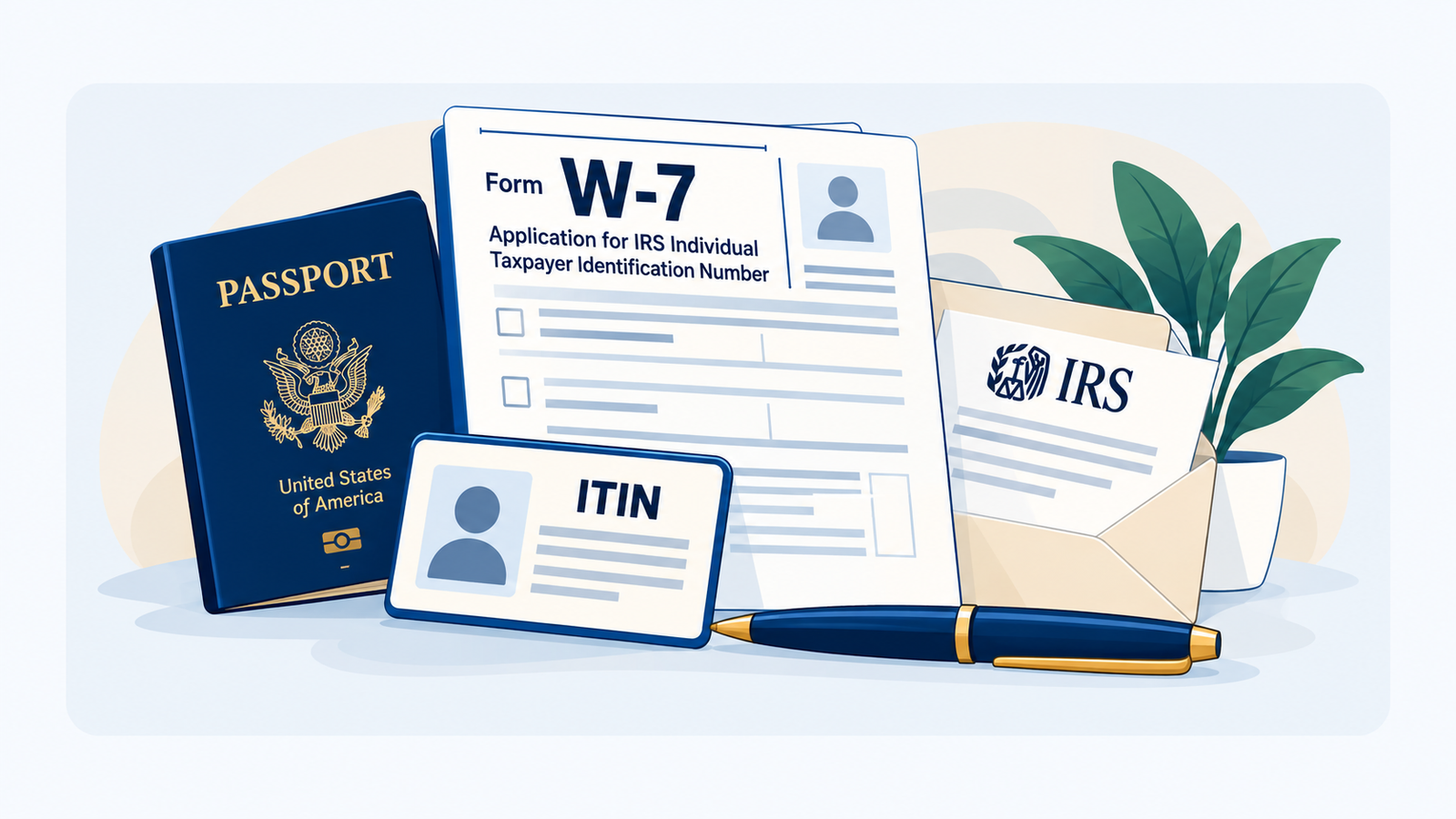 ITIN application Form W-7 and passport