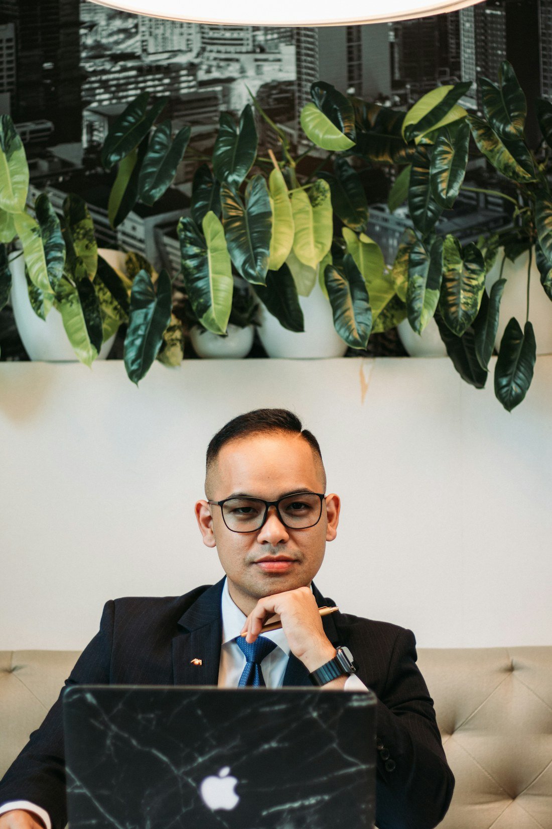 Professional entrepreneur working on a laptop