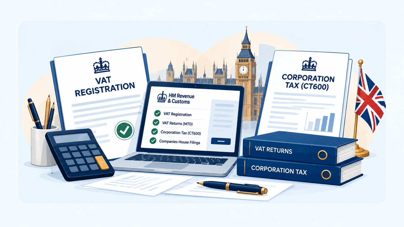 U.K. VAT and Corporation Tax illustration